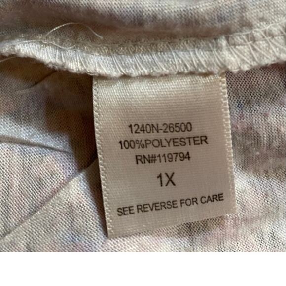 Unity Burgendy Blouse Sz 1XL Short Sleeves Unique Neckline Casual Work - Picture 4 of 5